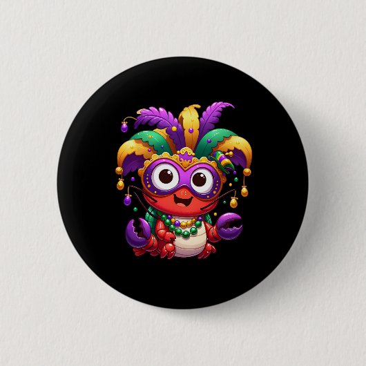Koolvis Mardi Gras kostuum Masquerade Mannen WO Ronde Button 5,7 Cm (Voorkant)