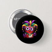Koolvis Mardi Gras kostuum Masquerade Mannen WO Ronde Button 5,7 Cm (Voorkant /achterkant)