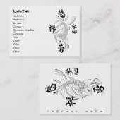 Koolvis, oraal japans zwarte inkt, gelukzali visitekaartje (Voorkant / Achterkant)