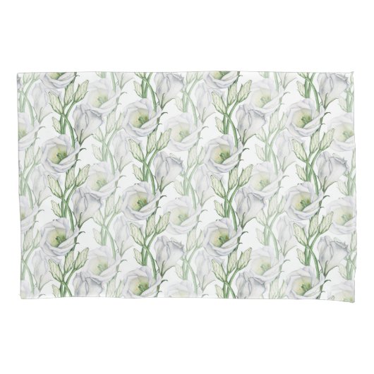 Koolvis wit floreel comfortabel kussensloop (Voorkant)