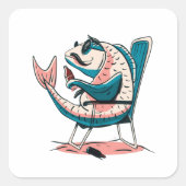 Koolvisbier Vierkante Sticker (Voorkant)