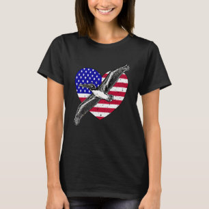 Koolvliegende vogels vlag Heart America Pelican Bi T-shirt