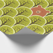 Koolvos en beer in een bos naadloos patroon cadeaupapier (Hoek)