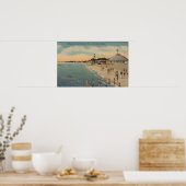 Koolwater, FL - Zwemmers en zonnebaden op strand Poster (Keuken)