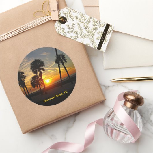 Koolwaterstrand Zonnezon Ronde Sticker (Geschenken)