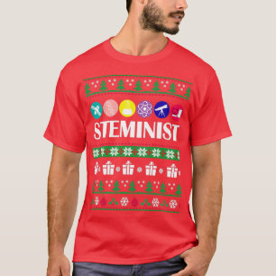 Koolwetenschapskerstliefhebber Steminist voor vrou T-shirt
