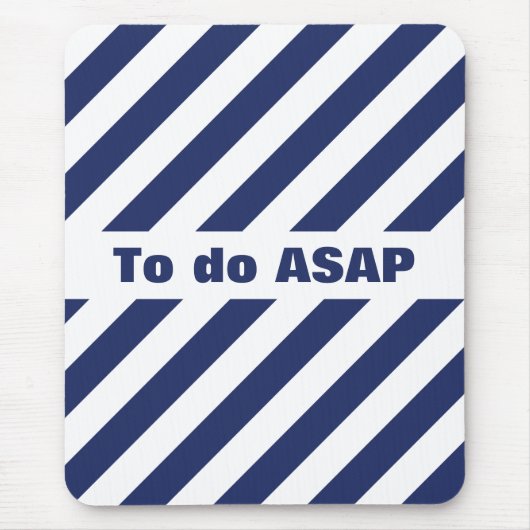 Koolwit en blauw gestreept muismat (Voorkant)