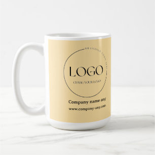 Koolwit Mosterd Kleur Ontwerp Zakelijk aanpassen  Koffiemok