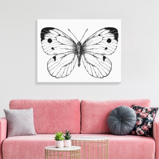 Koolwitje Canvas Afdruk (Insitu (Woonkamer))
