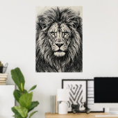 Koolzaad Leeuw Portret Poster (Thuiskantoor)