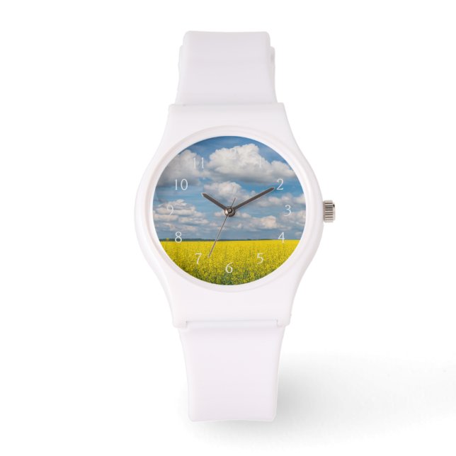 Koolzaadveld & wolken horloge (Voorkant)