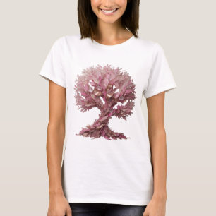 Koolzilveren ROZE LEVENSBOOM Koel ontwerp T-shirt