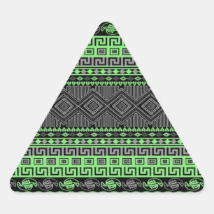 Koolzomertrendy neongroen grijs Aztec Sticker