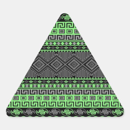 Koolzomertrendy neongroen grijs Aztec Sticker (Voorkant)