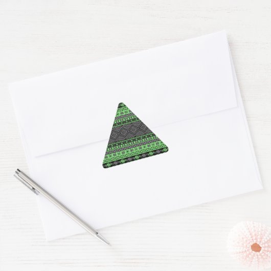 Koolzomertrendy neongroen grijs Aztec Sticker (Envelop)