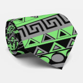 Koolzomertrendy neongroen grijs Aztec Stropdas (Opgerold)