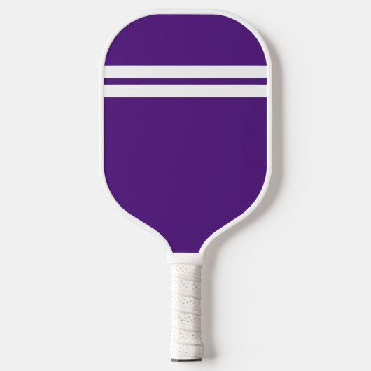 Koolzure vun Royal Paars Two Top White Stripes Pickleball Paddle (Voorkant)
