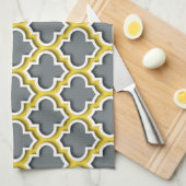 Koolzuuranananananas Witte Marokkaanse Quatrefoil  Theedoek (Quarter Fold)