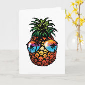 Koolzuurananananassen Lover Tropische Hawaii Beach Kaart (Gele Bloem)