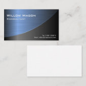 Koolzwart geborsteld blauw stalen effect - buskaar visitekaartje (Voorkant / Achterkant)