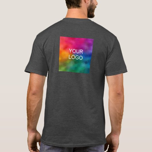 Koolzwart heather kleur sjabloon upload logo t-shirt (Achterkant)