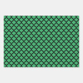 Koolzwart marokkaans quatrefoliepatroon kerstmis inpakpapier vel (Voorkant 3)