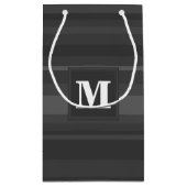Koolzwart monogram strepen klein cadeauzakje (Achterkant)