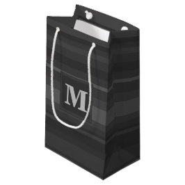 Koolzwart monogram strepen klein cadeauzakje