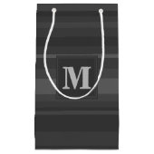 Koolzwart monogram strepen klein cadeauzakje (Voorkant)
