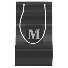 Koolzwart monogram strepen klein cadeauzakje