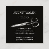 Koolzwart Vierkante Visitekaartje (Achterkant)