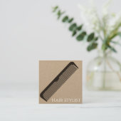 Koolzwart Vierkante Visitekaartje (Staand voorkant)