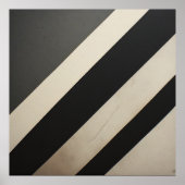 Koolzwarte en witte strepen minimalistisch poster (Voorkant)
