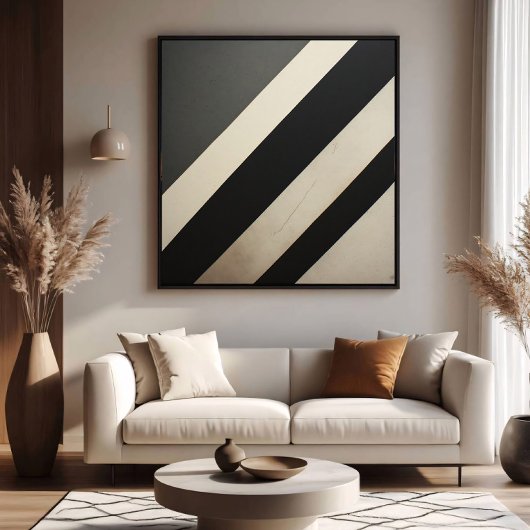 Koolzwarte en witte strepen minimalistisch poster