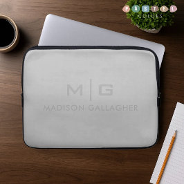 koolzwarte zilverkleurige metalen grafiet laptop sleeve