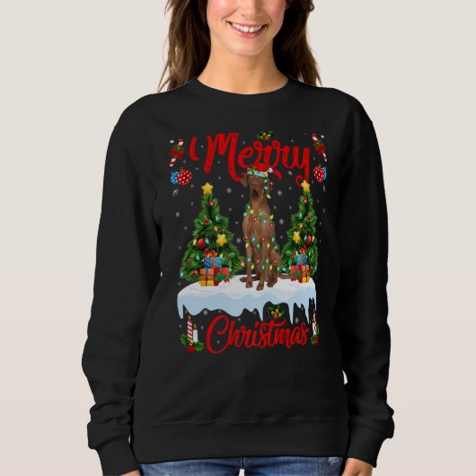 Koonhound Dog Lights - kerstboom - Santa Coonhound Trui (Voorkant)