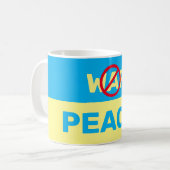 Koonische vlag met vrede in plaats van oorlog! mok (Voorkant links)