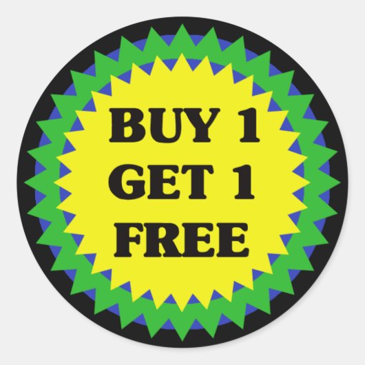 KOOP 1 KRIJG 1 GRATIS RETAIL SALE STICKER (Voorkant)