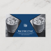 Koop 1 Krijg 1 Kosteloos Blauw Wit Zwart Werknemer Aanbevelingskaartje (Voorkant)