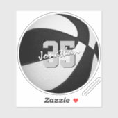 Koop 1 of bulk zwart wit basketbal team kleuren sticker (Vel)