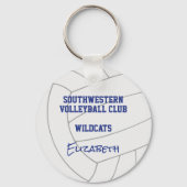 Koop 1 of in bulk blauw grijs volleybal team kleur sleutelhanger (Achterkant)