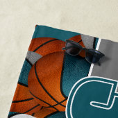 Koop 1 of in bulk Veel basketballen blauwgroen gri Strandlaken (In situ)