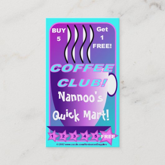 Koop 5 Profiteer van 1 GRATIS KOFFIE CARD restaura Klantenkaartje (Voorkant)