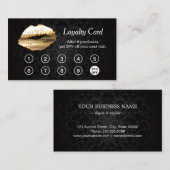 Koop 9 Krijg 10e Korting 3D Gold Lips Loyalty Kaar (Voorkant / Achterkant)
