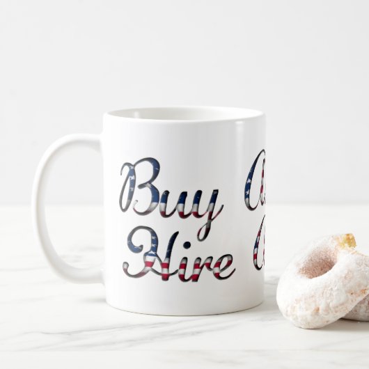 Koop American Hire American Quote Trump Patriotic Koffiemok (Met donut)