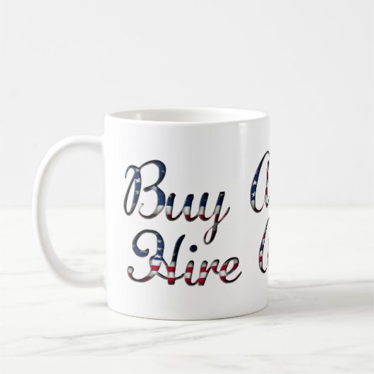 Koop American Hire American Quote Trump Patriotic Koffiemok (Links)