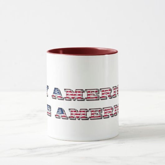 Koop American Hire American Quote Trump Patriotic Mok (Midden)