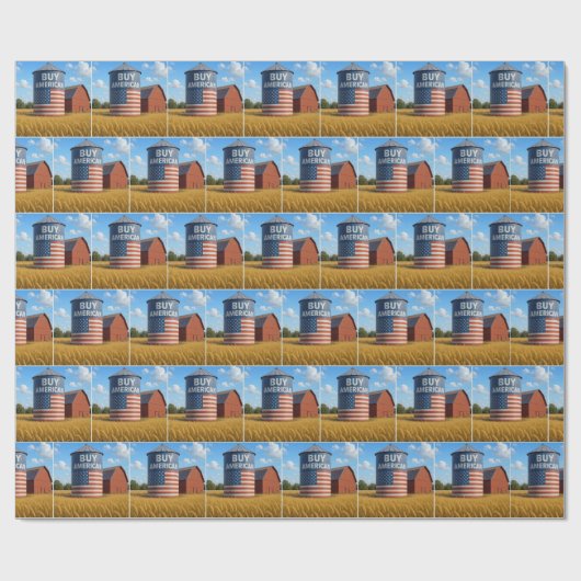 Koop American Sign op een Boerderij Silo Cadeaupapier (Vlak)