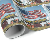 Koop Amerikaans bord met schuur en tractor Cadeaupapier (Rol Hoek)