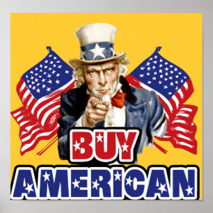 Koop Amerikaans ( Gemaakt in China ) - Grappige gr Poster